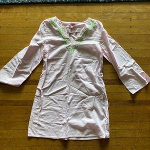 Light pink embroidered with green trim Lili Pulitzer cover up (small)